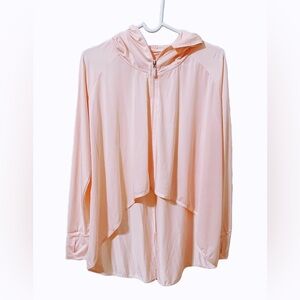 Women’s Cooling UV Protection Hooded Jacket with Ponytail Zipper Loose Fit, Pink